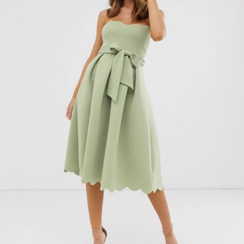 ASOS Scallop Bandeau Midi Dress